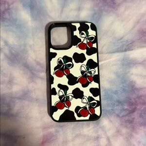 Cherry Pattern Black & White Phone Case - Compatible Cell Phone Accessory